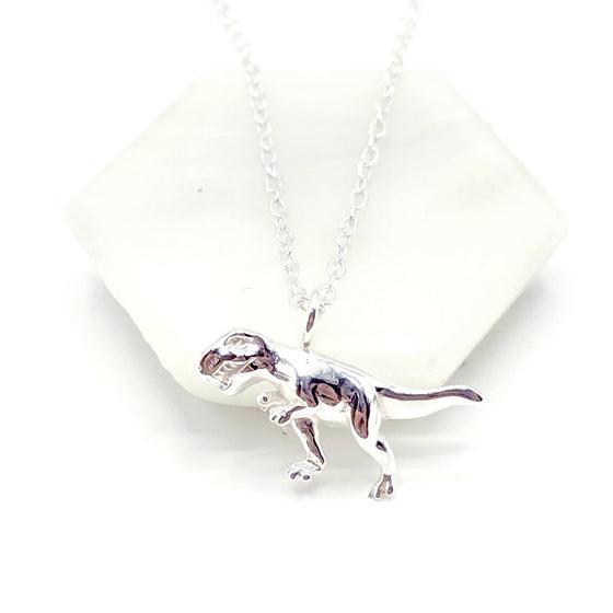 Rawr-some T-Rex Pendant Necklace – 925 Silver Dino Bling 🦖✨
