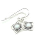 Celestial Geometry: Lab Opal (Fire or Snow) Rhombus Drop Earrings in Sterling Silver