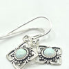 Celestial Geometry: Lab Opal (Fire or Snow) Rhombus Drop Earrings in Sterling Silver