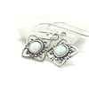 Celestial Geometry: Lab Opal (Fire or Snow) Rhombus Drop Earrings in Sterling Silver