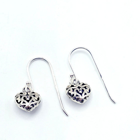 heart earrrings made of 925 silver