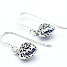  Blooming Hearts: 3D Floral Open Heart Drop Earrings in 925 Sterling Silver