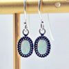 Oval Lab Opal Drop Earrings | Vintage-Frame Sterling Silver Jewellery