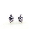 Pair of silver snake-shaped earrings made with 925 silver