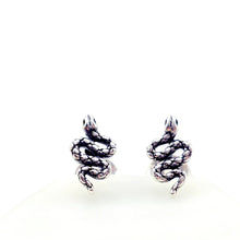  Pair of silver snake-shaped earrings made with 925 silver