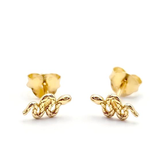 gold stud snake earrings