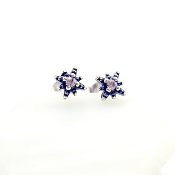 Silver star earring studs