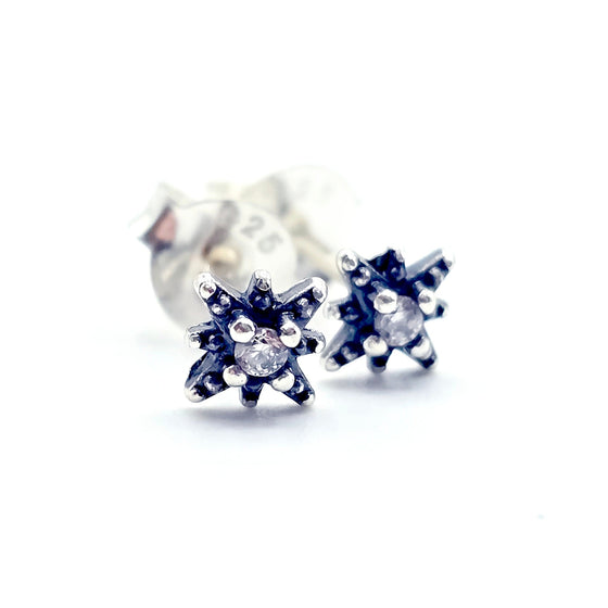 Polaris/Northern star Stud Earrings: CZ Star & 18k Gold Plated or Sterling Silver