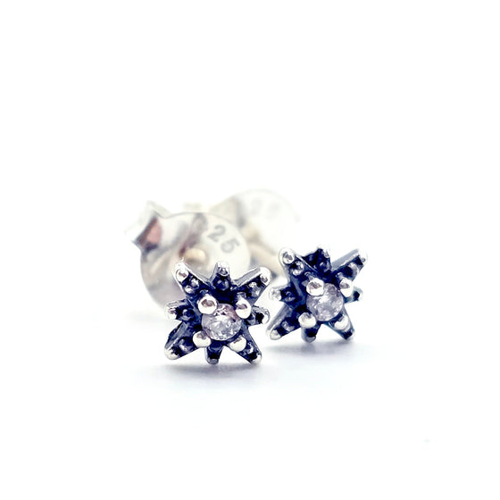 Polaris/Northern star Stud Earrings: CZ Star & 18k Gold Plated or Sterling Silver