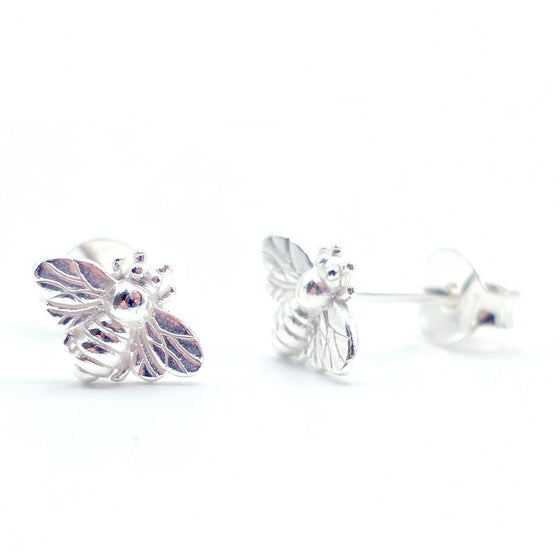 Buzzy & Beautiful: Hypoallergenic Queen Bee Silver Stud Earrings