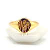 Wild Flower Etched Signet Ring | 18k Gold Plated 925 Silver