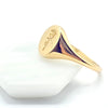 Single Rose Etched Signet Ring | 18k Gold Plated 925 Silver