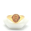 Single Rose Etched Signet Ring | 18k Gold Plated 925 Silver