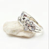 sterling silver with multipe small rainbow moonstone gemstones