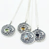Sun and Moon Pendants with gemstones made with 925 sterling silver