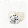 Sun and Moon Rainbiw Moonstone Pendant made with 925 sterling silver