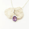 Amethyst birthstone necklace sterling silver