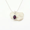 Garnet birthstone necklace sterling silver