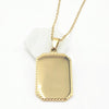 Etched Rectangle Pendant Necklace