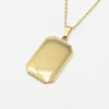 Etched Rectangle Pendant Necklace