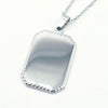 Etched Rectangle Pendant Necklace