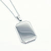 Etched Rectangle Pendant Necklace