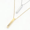 Rectanglur bar pendant made in stainless steel. Availble in Silver and Gold. Part pf the engravable collection