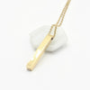 Rectanglur bar pendant with chain. Made in stainless steel. Availble in Silver and Gold. Part pf the engravable collection