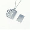 Envelope pendant with letter inside. Made of stainless steel availile in Gold and Silver. Part of the engravable collection