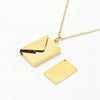 Envelope pendant with letter inside. Made of stainless steel availile in Gold and Silver. Part of the engravable collection