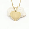 A gold heart-shaped pendant necklace part of our engravable range