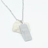  rectangular pendant necklaces on silver chain in silver stainless steel, part of our engravable collection