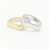 rectanglur plain signet ring. Mde in stainless steel availble inn gold and silver. Part of the engravable collection