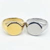 Round Stainless steel Signet Rings availble in gold and silver. Part of the engravable Range