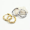 Huggir hoop beaded edges in white enamel. made with stainless steel