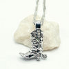 Silver Cowboy Boot Nexklace, Made with Stainless Steel
