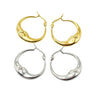 Gold and Silver  Moon design Hoops