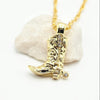 Gold Boot Cowboy theme Necklace made in Stainless Steel