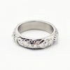 moon,stars and sun vintage ebossed style stainless steel ring