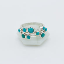  Turquoise Circles Silver Ring