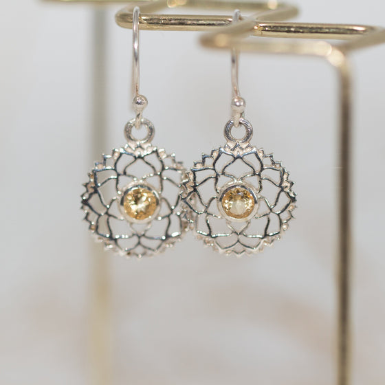 Citrine Mandala Earring