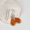 Carnelian Silver Drop Earrings