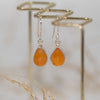 Carnelian Silver Drop Earrings