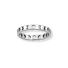  925 Sterling Silver Moon Phases Band Ring