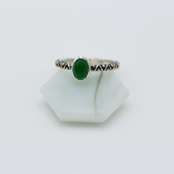 Jade Aztec Silver Ring