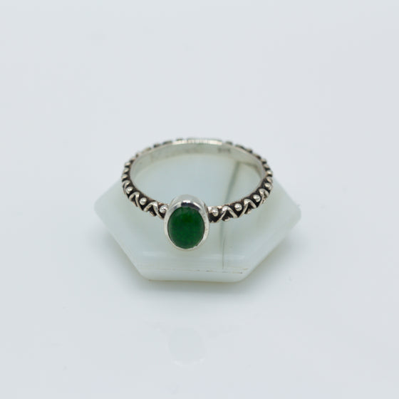 Jade Aztec Silver Ring