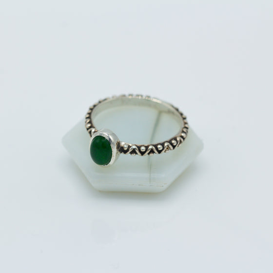 Jade Aztec Silver Ring