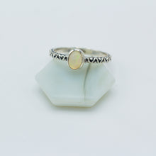  Opal Aztec Silver Ring