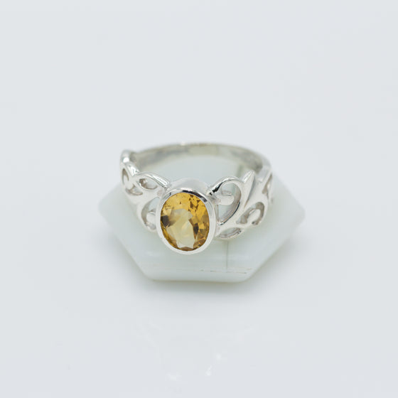 Citrine Vine Silver Ring