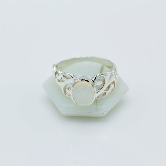Opal Vine Silver Ring